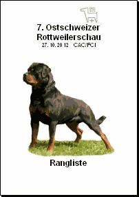 Rangliste 7. Ostschweizer Rottweilerspezialschau